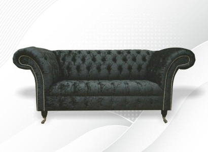 Chesterfield Samt Club Couch Polster 2 Sitzer design Textil Sofas Couchen